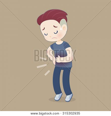Businessman Walking Into A Public Bathroom, Man Cartoon With Diarrhea Problem Concept, Idea Concept 