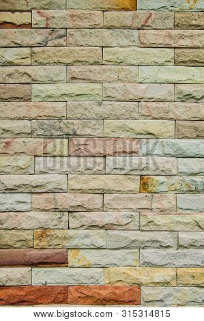 White Grunge Brick Texture On Wall Background.