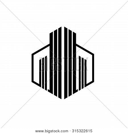 Abstract Big Building Construction Logo. The Logo Is Suitable For Leasing Office Space, Apartments, 