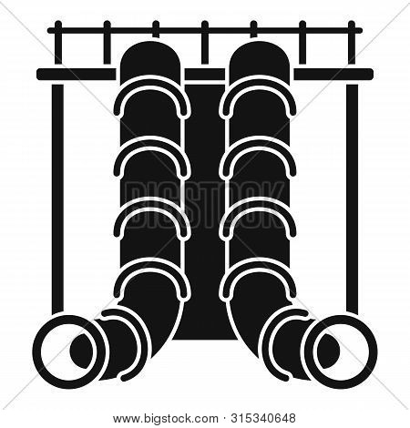 Aquapark Pipe Slide Icon. Simple Illustration Of Aquapark Pipe Slide Vector Icon For Web Design Isol