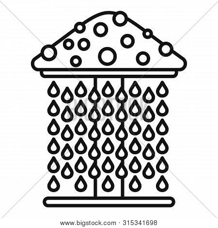 Waterpark Umbrella Shower Icon. Outline Waterpark Umbrella Shower Vector Icon For Web Design Isolate