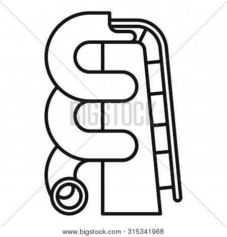 Plastic Waterpark Pipe Icon. Outline Plastic Waterpark Pipe Vector Icon For Web Design Isolated On W