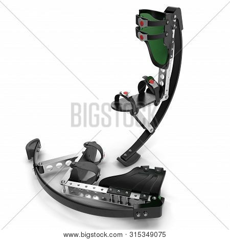 Jumping Stilts Isolated On White Background 3d Illustration