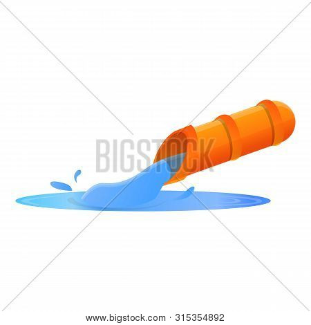 Waterpark Pipe Icon. Cartoon Of Waterpark Pipe Vector Icon For Web Design Isolated On White Backgrou