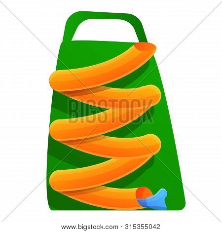 Zig Zag Water Pipe Aquapark Icon. Cartoon Of Zig Zag Water Pipe Aquapark Vector Icon For Web Design 