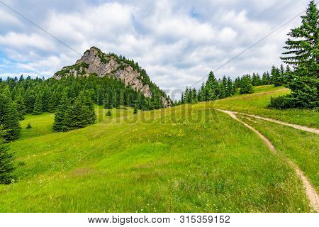 Maly Rozsutec Mountain In The Mala Fatra Slovakia National Park. Tourist Destination For Outdoor Act