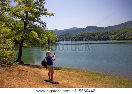 Khanbulan Reservoir Near The City Of Lankaran In Southern Azerbaijan In Summer