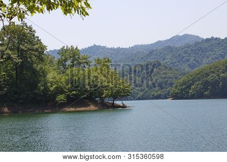 Khanbulan Reservoir Near The City Of Lankaran In Southern Azerbaijan In Summer