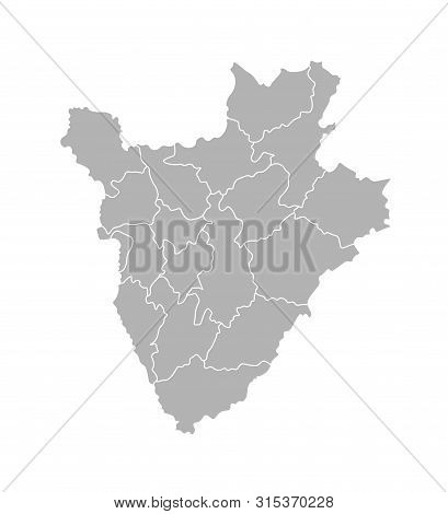Vector Isolated Illustration Of Simplified Administrative Map Of Burundi. Borders Of The Provinces (