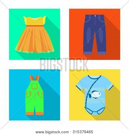 Vector Design Of Fashion And Garment Logo. Set Of Fashion And Cotton Vector Icon For Stock.