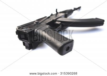 Kalashnikov Assault Rifle Ak Isolated On A White Background.