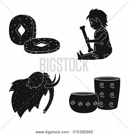 Vector Design Of Survival And Primeval Icon. Set Of Survival And Stone Vector Icon For Stock.