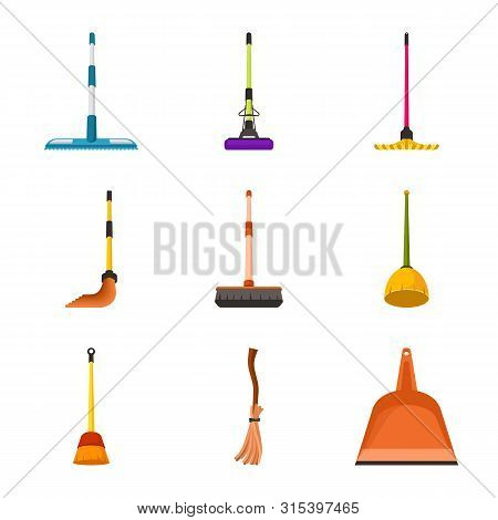 Vector Illustration Of Equipment And Housework Symbol. Set Of Equipment And Clean Stock Vector Illus
