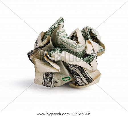 Verfrommeld Dollar Bill