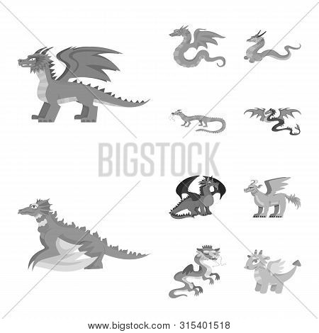 Isolated Object Of Wild And Mythical Icon. Set Of Wild And Halloween Vector Icon For Stock.