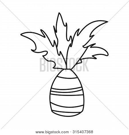 Vector Design Of Palm And Green Sign. Set Of Palm And Exotic Stock Vector Illustration.