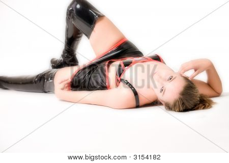 Sognante bellissima bionda In abbigliamento Laque