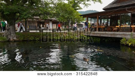 Yamanashi, Japan, 28 June 2019: Oshino Hakkai in Japan