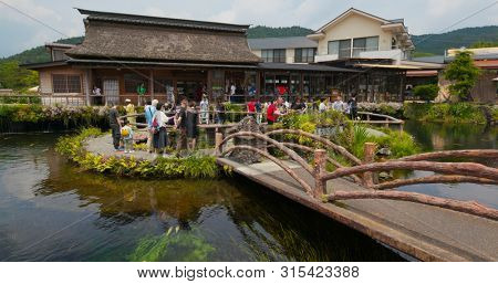 Yamanashi, Japan, 28 June 2019: Oshino Hakkai in Japan