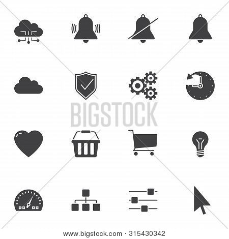 Ui Vector Icons Set, Modern Solid Symbol Collection, Filled Style Pictogram Pack. Signs Logo Illustr