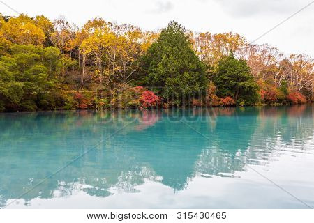 View Of Yunoko Lake In Autumn Season At Nikko National Park, Nikko, Tochigi, Japan.