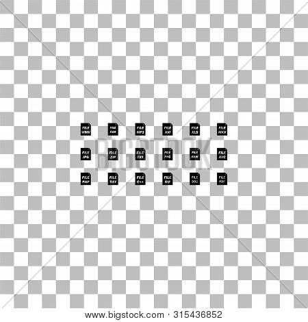 File Extensions. Black Flat Icon On A Transparent Background. Pictogram For Your Project