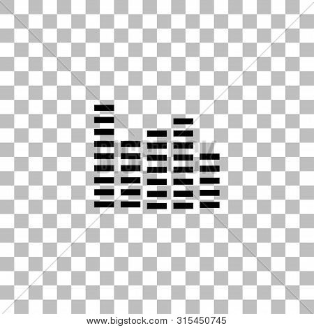 Equalizer. Black Flat Icon On A Transparent Background. Pictogram For Your Project