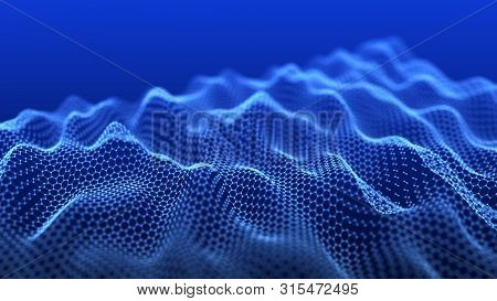 Futuristic Hexagon Abstract Background. Analysis And Automation Of Data On Artificial Intelligence.
