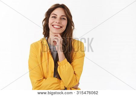 Successful Young Happy Female Freelancer Smiling Delighted Enjoy Personal Free Time Summer Vacation 