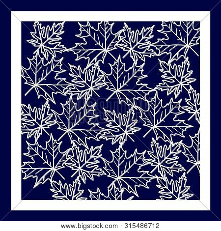 Template For Laser Cutting And Plotter. Flowers, Leaves For Decoration. Vector Illustration, Plotter