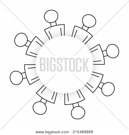 People Sit Around The Table. Vector Icon, Illustration