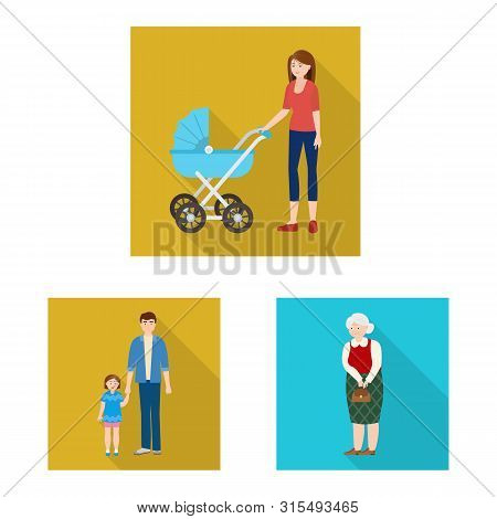 Vector Illustration Of Generation And Happy Logo. Collection Of Generation And Avatar Vector Icon Fo
