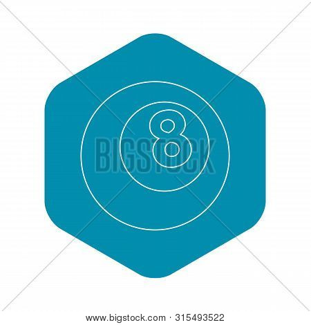 Snooker Eight Pool Icon. Outline Illustration Of Snooker Eight Pool Icon For Web