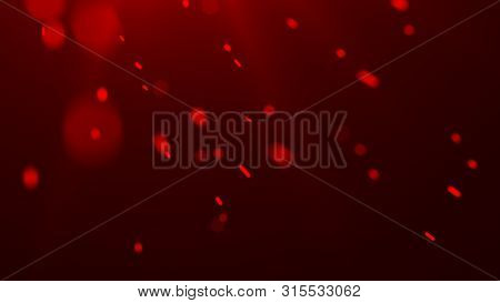 Fire Sparks Background. Burning Red Sparks. Fire Flying Sparks. Blurred Bright Light. 3D Rendering