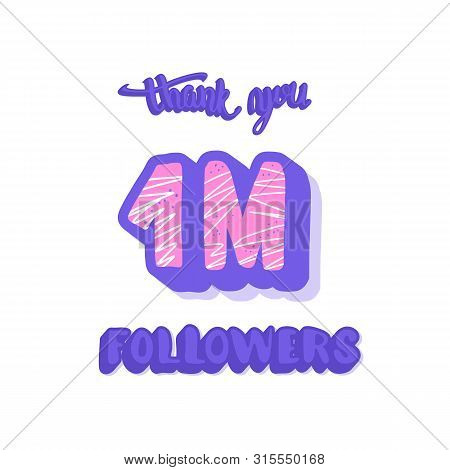 1m Followers Post. 1000000 Subscribers. Social Media Banner.