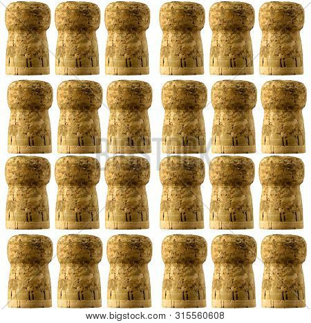 Close Up Wine Cork . Isolated Tube Of Wood