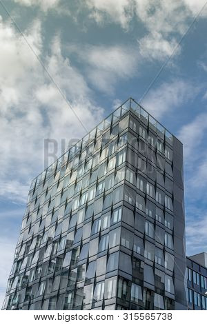 Berlin, Germany - September 26, 2018: Upwards And Vertical Perspective Of The Mercedez Benz Europa-c