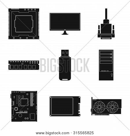 Vector Design Of Internet And Electronics Logo. Collection Of Internet And Hardware Stock Symbol For