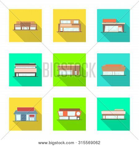 Vector Design Of Boutique And Construction Symbol. Collection Of Boutique And Cityscape Vector Icon 