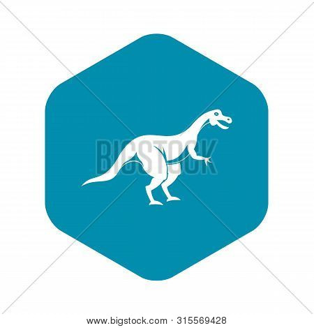 Theropod Dinosaur Icon. Simple Illustration Of Theropod Dinosaur Icon For Web