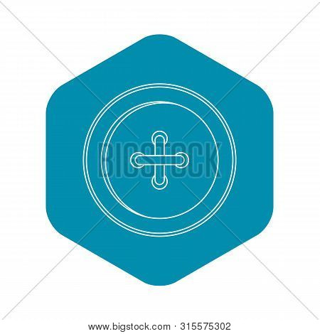 Round Sewn Button Icon. Outline Illustration Of Tound Sewn Button Icon For Web