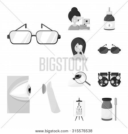 Vector Design Of Medicine And Technology Icon. Set Of Medicine And Eyesight Vector Icon For Stock.