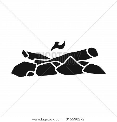 Vector Design Of Bonfire And Wooden Icon. Collection Of Bonfire And Lumber Vector Icon For Stock.