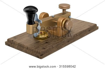 Ancient Telegraph Device, 3d Rendering Isolated On White Background