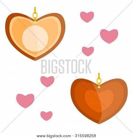 Luxury Retro Vintage Stylized Pet Vet Cat Animal Dog Brown Wood Gold Beige Amulet Medalion Heart Loc