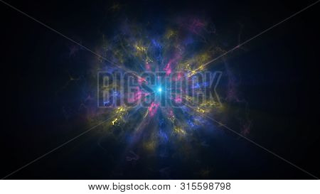 Colorful Shock Wave Consisting Particles. Vfx Elements, Graphic Elements. Light Beam, Shine Through 