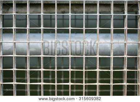 Jail Metallic Window With Small Quadrants Diagonal Strait Lines Macro Background Fine Art High Quali