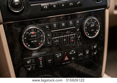 Novosibirsk, Russia - July 12, 2019:  Mercedes-benz M-class Ml63 Amg, Close Up Car Ventilation Syste