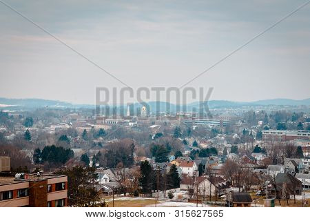 Looking Out Over Indiana Pennsylvania During A Winter Morning