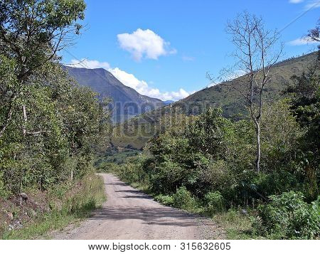 Road To The Town Of Cocachimba. Starting Point Towards The Gocta Waterfall.